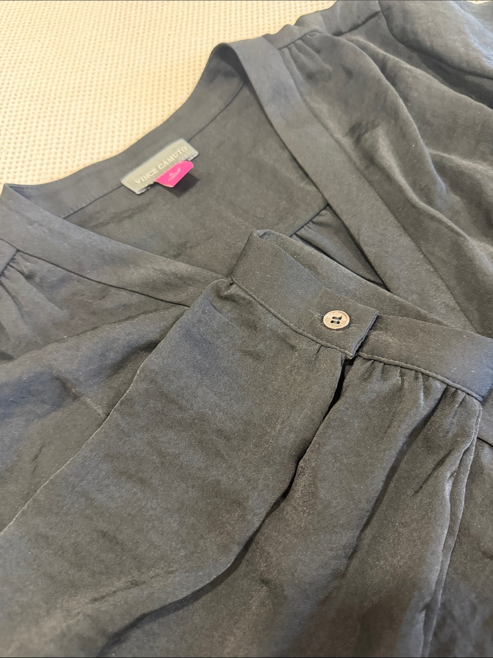Vince Slate Gray V-Neck Tunic Top